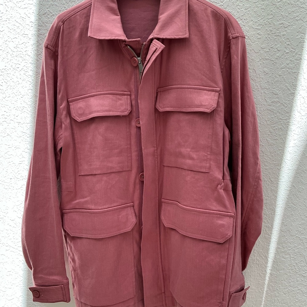 Bugatchi Pink Military Field Jacket men size M N without tags
